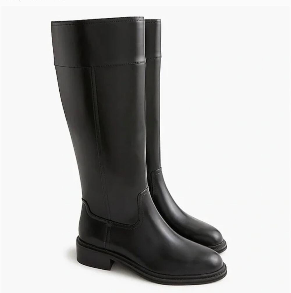 J Crew Tall Riding Boots 6.5 Black NWT Knee High Vegan Leather Prep CL396 J.Crew